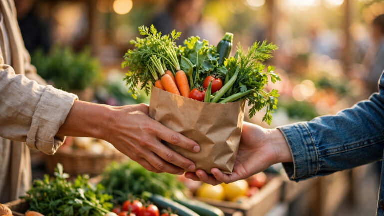 Fresh vegetables at a market — CalFresh helps pay for groceries