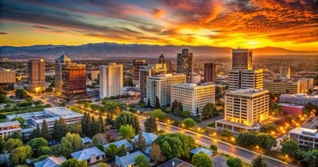 San Jose skyline at sunset